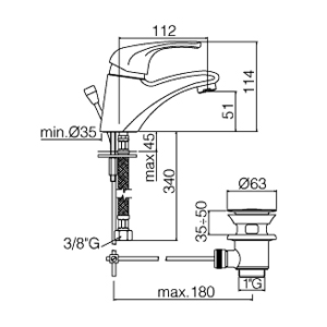 scheda tecnica miscelatore lavabo paffoni nettuno